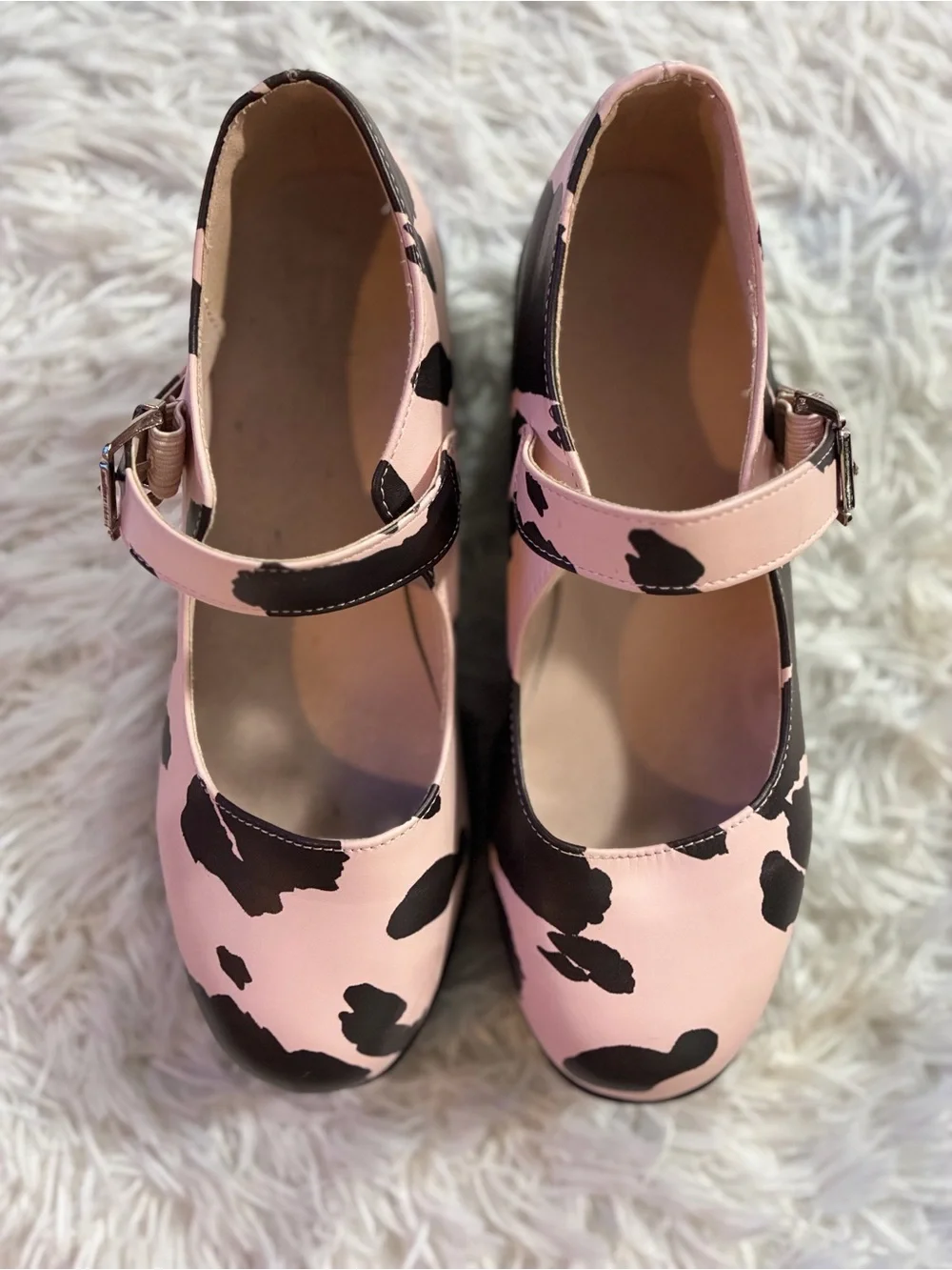 Dolls Kill Koi Harajuku Lolita Cow Kawaii Print Platform Chunky Heel Mary Jane 6